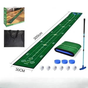 Golf Training Aids Putting Green Game Set Detachable Golf Putting Mat with Putter and Golf Balls for Home Office Backyard