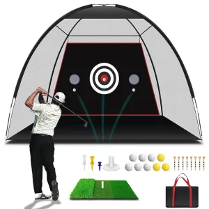 Golf Training Aids for Backyard Driving Range and Indoor Practice Hitting Nets with 2 Hole Target Carry Bag for Chipping