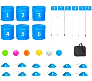 Golf Training Equipment Bucket Golf Game Best Backyard Golf Game Set for Adults Kids Portable 6 Hole Travel Set Indoor Outdoor