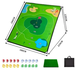 Golf Training Equipment Golf Chipping Game Set Golf Battle Game for Kids 70×70 Inch Large Battle Golf Game Practice Mat