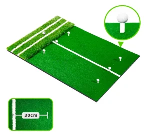 Golf Training Equipment Golf Hitting Mat with Swing Path White Alignment Line Better for Beginners Golf Chipping Practice