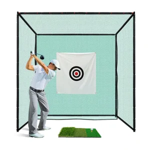 Golf Training Equipment Golf Hitting Practice Net for Real Golf Balls Golf Cage Net with Steel Frame Golf Training Aids Outdoor