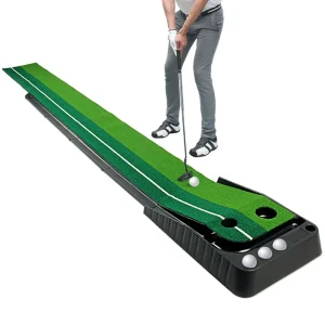 Golf Training Mat Indoor Golf Putting Green Portable Mat with Auto Ball Return Golf Practice Training Aid