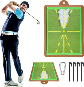 Golf Training Mat for Swing Detection Batting Analysis Swing Path and Correct Putting Posture Mini Golf Training Aid Equipment