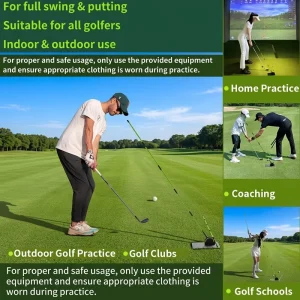 Golf Training Plate for Driving Range & Teaching Adjustable Precise Angle 180 degree Angle Golf Alignment Sticks Holder
