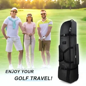 Golf Travel Bag Universal Size with Wheels Soft Sided Golf Club Cover to Protect Clubs
