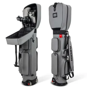 Golf Trolley Bag Waterproof PU Leather Golf Bags with Wheel Light Weight Golf Travel Bag