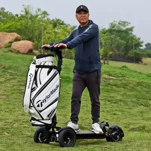 Golf Trolley Electric Custom Your Logo Quick Open Foldable Push Golf Trolley Cart Golf Three Wheel Electric