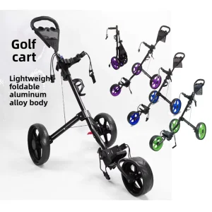 Golf Trolley Three-wheel Foldable EVA Portable Hand Pull Golf Hand Trailer Model ZH-A001