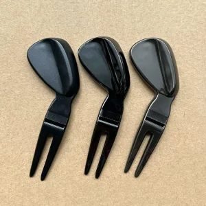 Golf Wedge Metal Divot Tool Matte Black Golf Divot Repair Tool Zinc Alloy Pitch Fork