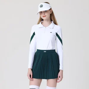 Golf Women Shirts Sunscreen Shirts Polo Stand Collar Shirts Golf Training Apparel