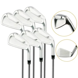 Golf iron head with rubber grip forged iron head right handed golf club iron set head cover for men and women
