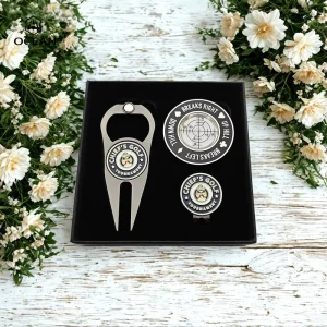 Good Quality Golf Gift Set Luxury Gift Golf Ball Fork Gift Set Inexpensive Golf Club Iron Ball Marker