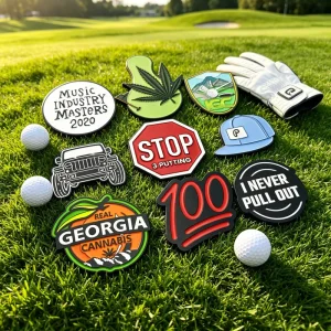 Green Reader Golf Glove with Magnetic Hong Kong Dollar Ball Marker, Golf Hat Clip Holder, Ball Marker Set