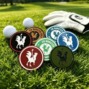 Green Reader Hong Kong Dollar Custom Soft Enamel Golf Ball Marker, Golf Hat Clip Holder, Ball Marker Set