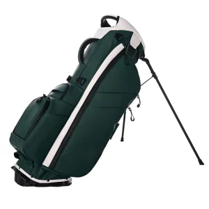 Green and Grey Leather Golf Carry Stand Bag with Magnetic Pocket and 14-Way Divider