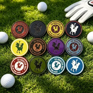 Hair tie Bracelet Golf Ball Marker With Custom Design Wood moq 100 Template Alignment Tool