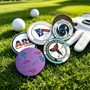 Hammered Edge Steel Blank Resin Golf Ball Marker Random Medallion Plastic and Towel Free Shipping