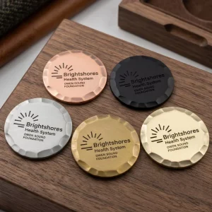 Hammered Edge Zinc Alloy Custom Logo Lightweight Waterproof Eco Friendly 38mm Souvenir Gift Golf Ball Marker