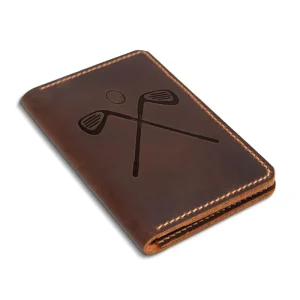 Handmade Genuine Leather Golf Scorecard Holder Custom Yardage Book Cover for Golfers Golf Accessories