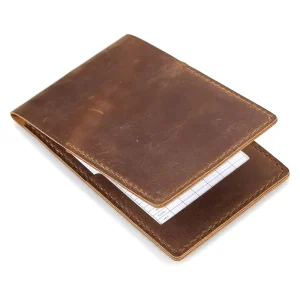 Handmade Leather Yardage Book Cover Golf Scorecard Holder with Built-in Pencil Loop