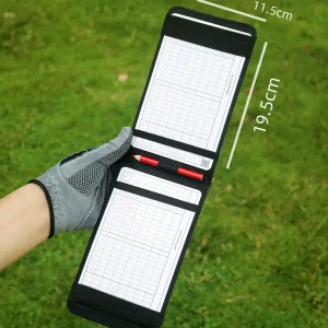 Handmade PU Leather Golf Scorecard Holder Yardage Book Cover with Scorecard and Pencil Included