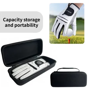Hard Shell EVA Golf Glove Storage Case Shockproof Protective Travel Bag with Handle for Golf Gloves and Accessories