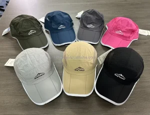 Hatty Breathable Waterproof Foldable Anti uv Unisex 5 Panel Baseball Cap Fashionable Curved Sport Sun Reflective 100% Polyester