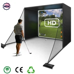 Heavy Duty 10x8ft Golf Simulator Enclosure Impact Screen Cage Shank Nets Corner Foam Padding Home Indoor Garage Training Net