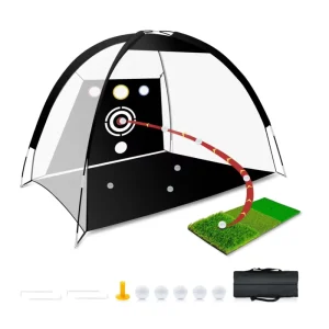 Heavy Duty Professional Golf Training Net 300x180x210CM Ambidextrous Chipping Hitting Aid for Daily Practice