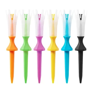 Height Adjustable Conform Golf Rules Eco friendly TPE Golf Ball Holder Layered Stepped Lift Spiral Mixed Color 68mm Single Tees