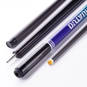 High-End Black Full Carbon Fiber Snooker Cues 1/2 Split Stainless Steel Joint Carbon Fiber Light Weight Punch Jump Pool Cue