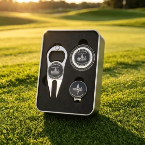 High End Design New Creative American Style Metal Golf Hat Clip Set Box