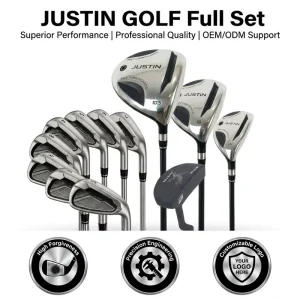 High Performance 13 Piece Stainless Steel Irons Woods Golf Club Set with Large Face Titanium Driver for Beginners