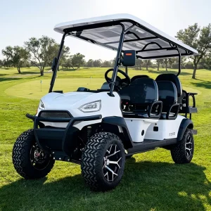 High Performance Electric Aluminium White Golf Cart Loading Platform 70Km h Speed 500kg Curb Weight for Hunting Farm