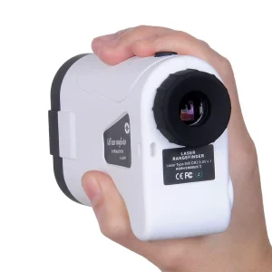 High Precision HR600 Golf Telescope Laser Rangefinder Measures Speed Angle IP54 Rated White Black