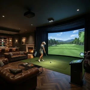 High Precision Touchscreen AR Golf Immersive Holographic Projection Virtual Golf Simulator System for Golf Clubs