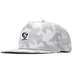 High Quality 3D Embroidery Laser Cut Hole 5 Panel Nylon Golfer Snapback Hat Custom Flat Brim Rope Sports