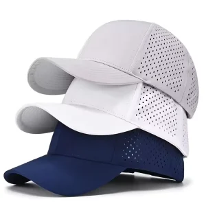 High Quality 5 6 Panel Unisex Plain Baseball Cap Laser Cut Hole High Performance Polyester Sport Golf Hats