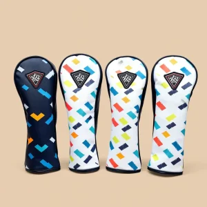 High Quality Bulk PU Leather Golf Driver Wood Club Head Cover Covers Custom