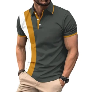 High Quality Comfort Men’s Golf Shirt 100% Cotton Short Sleeved Breathable Custom Made Logo Well Fitting Low Priced Print