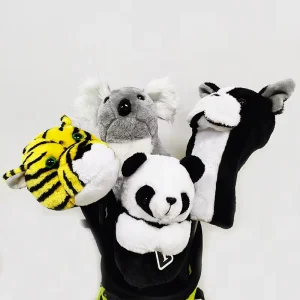 High Quality Custom Design Animal Koala French Bulldog Panda Monkey Tiger Golf Club Head Covers for Driver Woods Polyester Plush