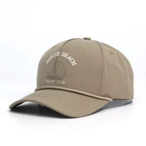 High Quality Custom Embroidered Logo 5 Panel Baseball Caps Waterproof Polyester Laser Cut Hole Golf Rope Hats with Tee Holder