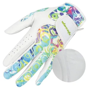 High Quality Custom One Pair Sports Printed Pattern Stylish Breathable Non slip Soft Leather Golf Gloves