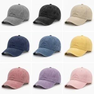 High Quality Custom Printing Unstructured 6 Panel Baseball Cap Washed Cotton Dad Hat Adjustable Unisex Sport Cap