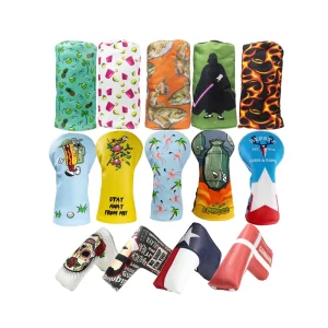 High Quality Durable Golf Club Head Covers Golf Accessories PU Leather Golf Club Head Covers