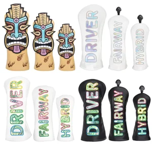 High Quality Durable Golf Club Head Covers Golf Driver Covers Custom Logo PU Leather Golf Club Head Covers