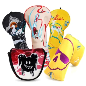 High Quality Embroidered Golf Head Cover Ancient Style Leather Golf Club Head Covers