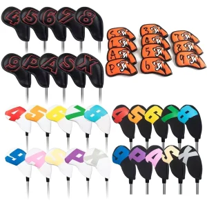 High Quality Factory Custom PU Leather Neoprene Club Golf Head Cover Golf Headcovers Set Iron Cover