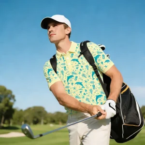 High Quality Golf Clothes Custom Logo Unisex Turn-down Collar Golf Outfit Polo Clothing GEEDA